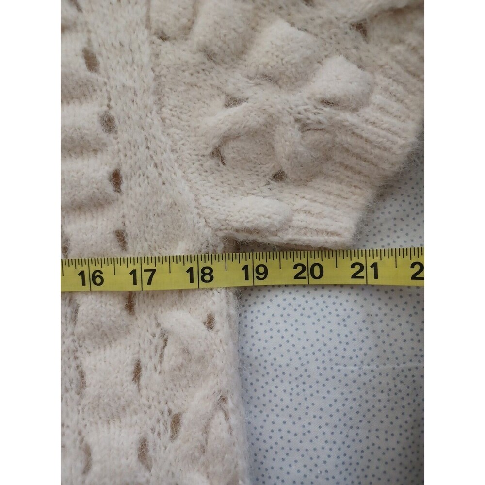NWT Express Open Stitch Cable Knit Crew Neck Short Sleeve Sweater Women Size S - Picture 10 of 11